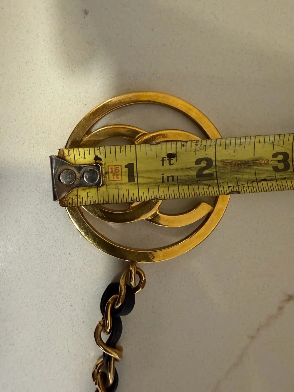 Authentic vintage Chanel bag CC charm 24k gold plated
